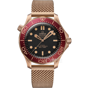 VS廠歐米茄復古黑面青銅金無暇海馬300米8806機42m