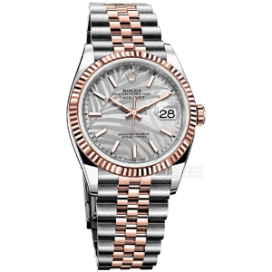 VS廠勞力士36m間玫銀面棕櫚葉日志復刻表丹東3235機
